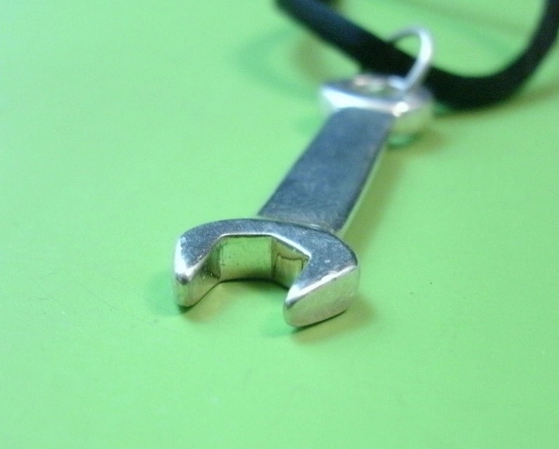 Wrench Pendant Sterling Silver Necklace Tool Jewelry Etsy