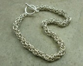 Classic Byzantine Bracelet in Sterling Silver - Gothic Renaissance - Medieval - Toggle Clasp - Women - Everyday Jewelry