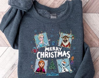 Disney Frozen Christmas Sweatshirt, Disney Christmas Sweatshirt, Elsa And Anna Xmas Sweatshirt, Disney Princess Xmas Sweatshirt, Disney Gift