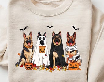 Halloween Dog Sweatshirt, German shepherd Ghost Dogs sweatshirt, Halloween Sweatshirt, Halloween Sweater, Ghost Sweatshirt, Ghost Dog Shirt