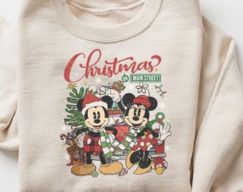 Christmas On Main Street Sweatshirt, Christmas Sweatshirt, Minnie Mickey's Very Merry Christmas Party Shirt, Disney Family Christmas Shirt