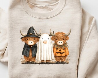 Halloween Cow Sweatshirt, Ghost Cows Sweatshirt, Halloween Sweatshirt, Funny Halloween, Halloween Crewneck, Ghost Shirt, Cow Lover Shirt