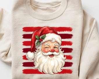 Santa Christmas Sweatshirt - Winter Holiday Santa Claus Sweater