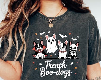 Fall French Bulldog Halloween Shirt, Boo Dogs Funny Pun, Cute Dog T Shirt, Spooky Season Tshirt for Halloween, Halloween Dog Mom Gift