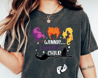 Winnie I Smell a Child Sweatshirt – Halloween Pregnancy Announcement Gift, Witchy Pregnant Sweater, Halloween Outfit, Not Maternity Cut