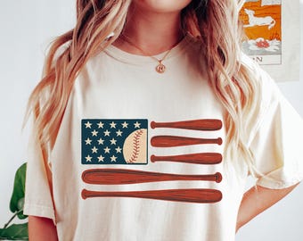 American Flag Baseball Shirt, 4th of July Tshirt, Baseball Flag Tee, Gift For Baseball Lover, Patriotic Baseball Shirt, Freedom Baseball Tee
