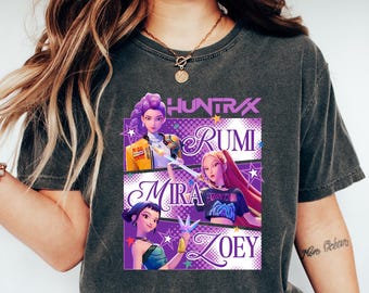 Huntrix Girls Shirt,Kpop Demon Hunters T-shirt,Vintage Huntrix Shirt,Huntrix Fan Shirt Gift,Rumi Zoey Mira Graphic Shirt,Kpop Huntrix
