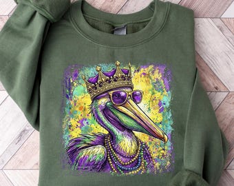 Mardi Gras Goose Sweatshirt, Funny Mardi Gras Parade Goose Crewneck