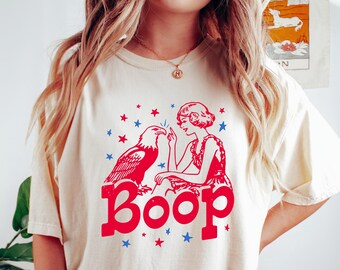 Boop Eagle Patriotic Shirt, Retro Vintage 4th of July Tee, Retro America Eagle Shirt, Independence Day Gift, Merica Eagle Tee
