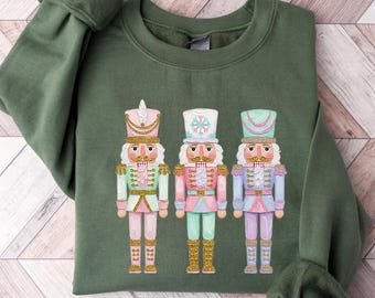 Nutcracker Sweatshirt, Pink Nutcracker Sweatshirt, Nutcracker Gifts, Nutcracker Sweater, Pink Christmas Sweatshirts, Holiday Crewneck