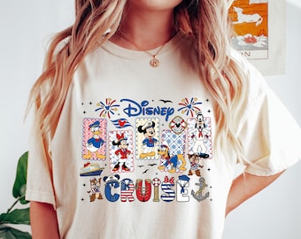 Mickey and Friends Cruise Crew 4th Of July Shirt, Disneyland Cruise Shirt, Disneyland Patriotic Shirt, Independence Day Shirt