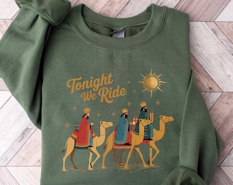 Tonight We Ride Shirt, Desert Western Adventure Sweatshirt, Vintage Camel Riding Graphic Tee, Religious Mom Gift