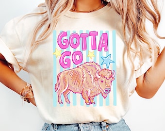 Buffalo Shirt Funny Bison Tee, Gotta Go Meme Shirt, Farewell Graphic Shirt, Retro Animal Sweatshirt, Last Day Of School Shirt Gift