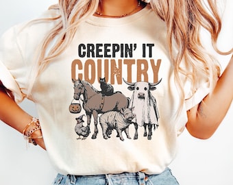Creeping it Country Shirt, Western Halloween Skeleton Rider Shirt, Boo Haw Shirt, Country Halloween Skeleton Sweater, Halloween Gifts