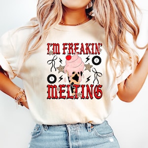 I&#39;m Freaking Melting Shirt, Halloween Summer Shirt, Summer Vibes Shirt, Summer Shirt, Spooky Summer Shirt, Spooky Ice Cream Shirt