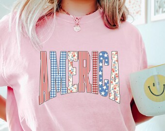 Floral USA Est 1776 shirt, Floral USA, 4th of July shirt, Independence Day, Memorial Day shirt, Patriotic Women shirt,