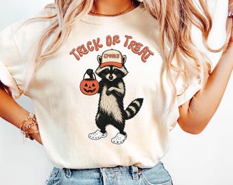 T-shirt Trick Or Treat raton laveur, T-shirt d'Halloween raton laveur, T-shirt Trick Or Treat raton laveur, T-shirt Halloween Gag Meme, T-shirt Raton laveur Meme