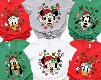 Mickey and Friends Christmas Shirt, Disney Christmas Lights T-Shirt, Disneyland All Characters Xmas Shirt, Very Merry Xmas Holiday Sweater
