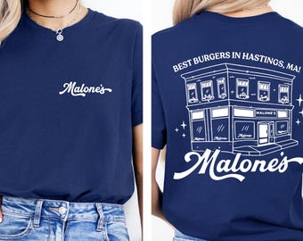 Malone's Bar Off Campus Unisex T-Shirt, Briar U Hockey Romance Tee, Best Burgers Hastings MA, Bookish Gift