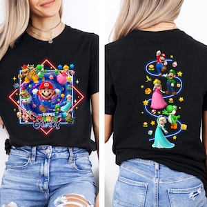 Super Mario Galaxy Movie 2 Sided Shirt, Mario Since 85 Tee, Nintendo World Family Holiday Tee, Universal Orlando Birthday Gift image 1