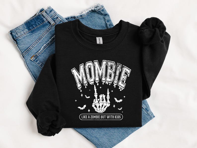 Mombie Like A Zombie But With Kids, Halloween Zombie Sweatshirt, Halloween Gift For Mom, Halloween Mom Shirt, Funny Halloween Sweatshirt bild 5