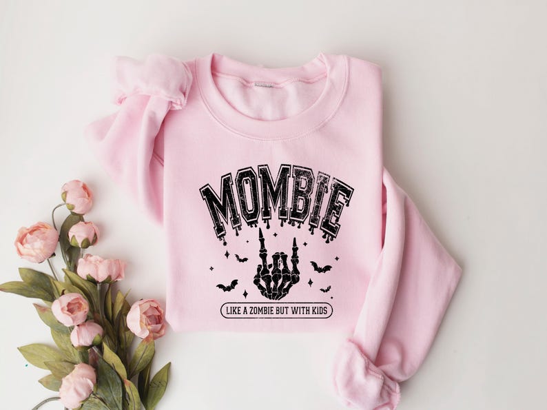 Mombie Like A Zombie But With Kids, Halloween Zombie Sweatshirt, Halloween Gift For Mom, Halloween Mom Shirt, Funny Halloween Sweatshirt bild 6