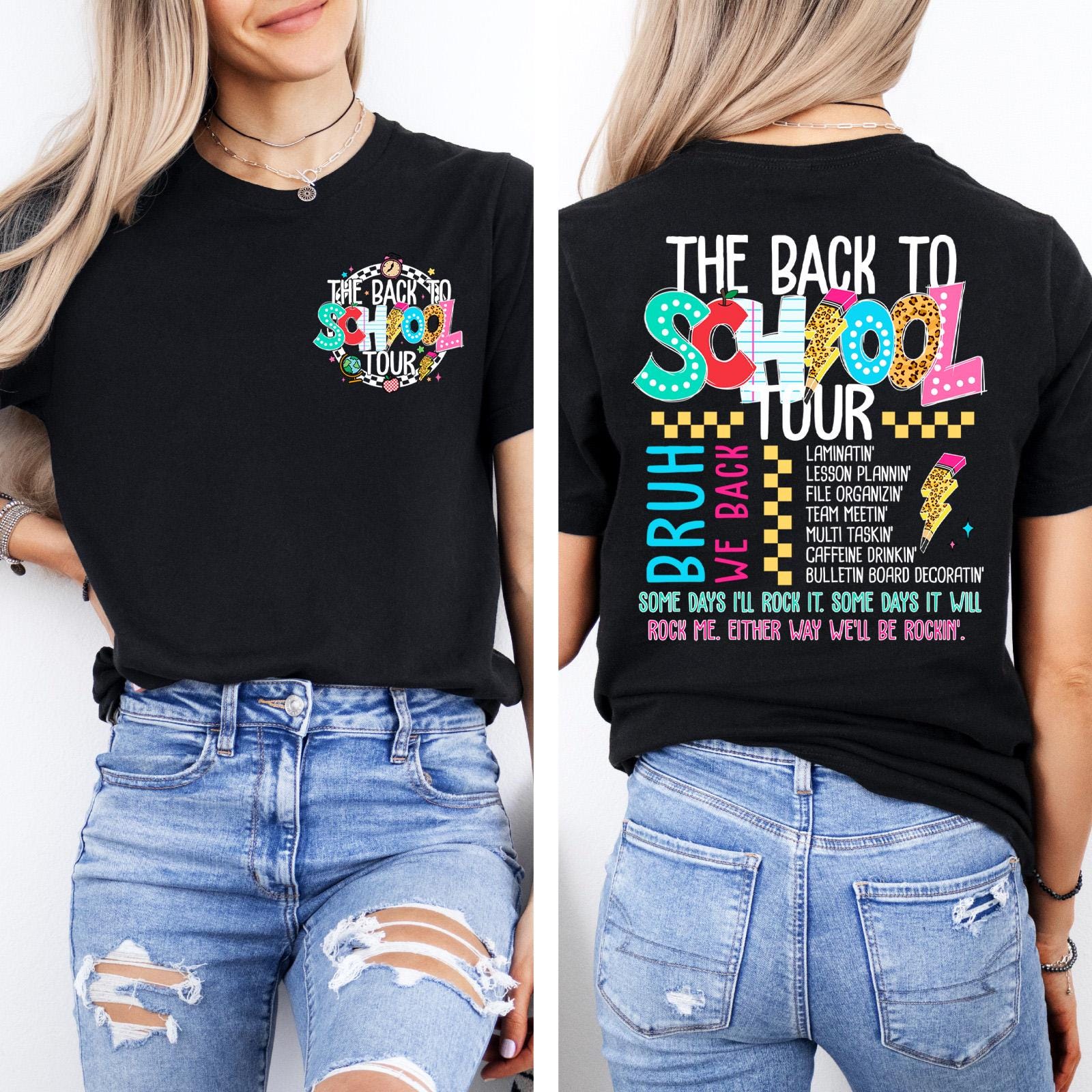 La chemise de la tournée de rentrée des classes, chemise enseignant ABCD, t-shirt tournée enseignant, t-shirt visite de la rentrée, premier jour d'école, chemise premier jour d'école