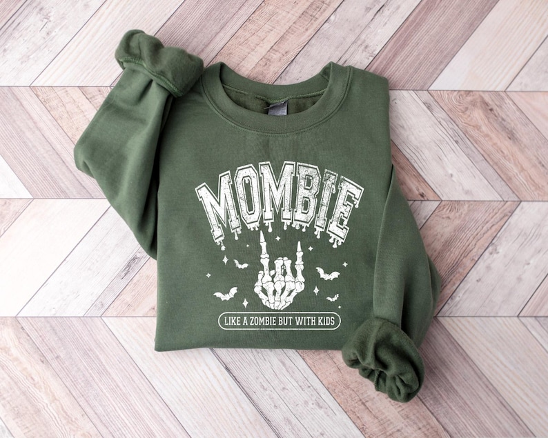 Mombie Like A Zombie But With Kids, Halloween Zombie Sweatshirt, Halloween Gift For Mom, Halloween Mom Shirt, Funny Halloween Sweatshirt bild 2