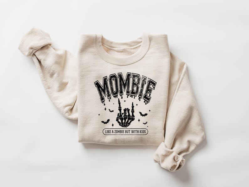 Mombie Like A Zombie But With Kids, Halloween Zombie Sweatshirt, Halloween Gift For Mom, Halloween Mom Shirt, Funny Halloween Sweatshirt bild 1