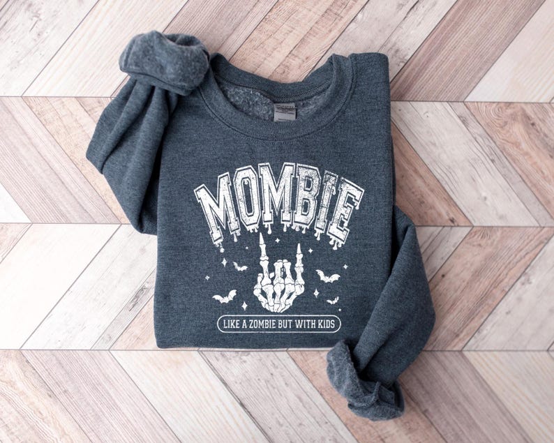 Mombie Like A Zombie But With Kids, Halloween Zombie Sweatshirt, Halloween Gift For Mom, Halloween Mom Shirt, Funny Halloween Sweatshirt bild 3