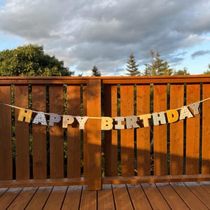 Handmade custom fabric happy birthday banner/garland/bunting