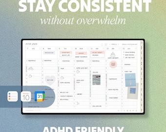 2026 ADHD Planner | All-in-one Digital Planner for GoodNotes, iPad | Weekly Time-Block, Landscape-Slim (Fully-Hyperlinked PDF)