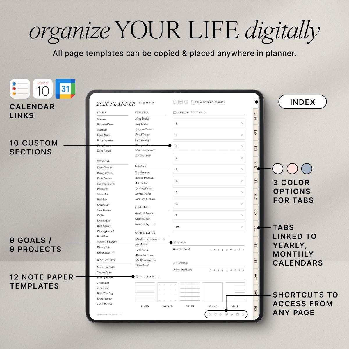 2026 ADHD Planner | All-in-one Digital Planner for Goodnotes, iPad ...