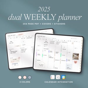 Planificador semanal 2025, planificador digital minimalista, Goodnotes, acceso directo de Apple, recordatorio de calendario, enlaces de Google Calendar, planificador semanal con fecha 2025