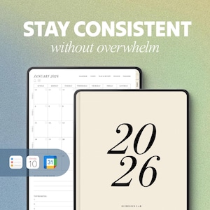 2026 ADHD Planner | All-in-one Digital Planner for GoodNotes, iPad | Weekly Time-Block, Portrait (Fully-Hyperlinked PDF)