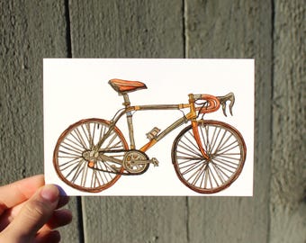 Hand Drawn Bicycle Wall Art | Gift for Cyclist