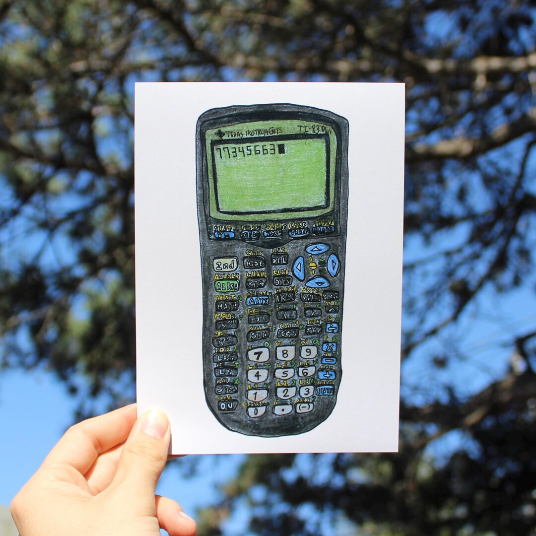 Hand Drawn Graphing Calculator Art Print | Gift for Math Teacher - Etsy