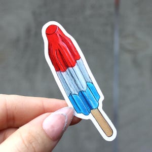 Handgezeichnetes Rocket Popsicle Vinyl Aufkleber | Nostalgischer Sommer Aufkleber