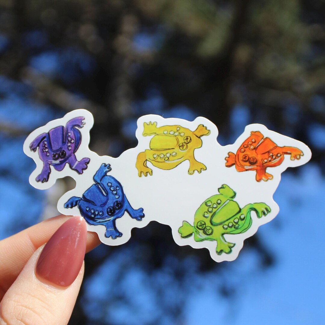 Hand Drawn Plastic Frog Vinyl Sticker | Retro Decal - Etsy