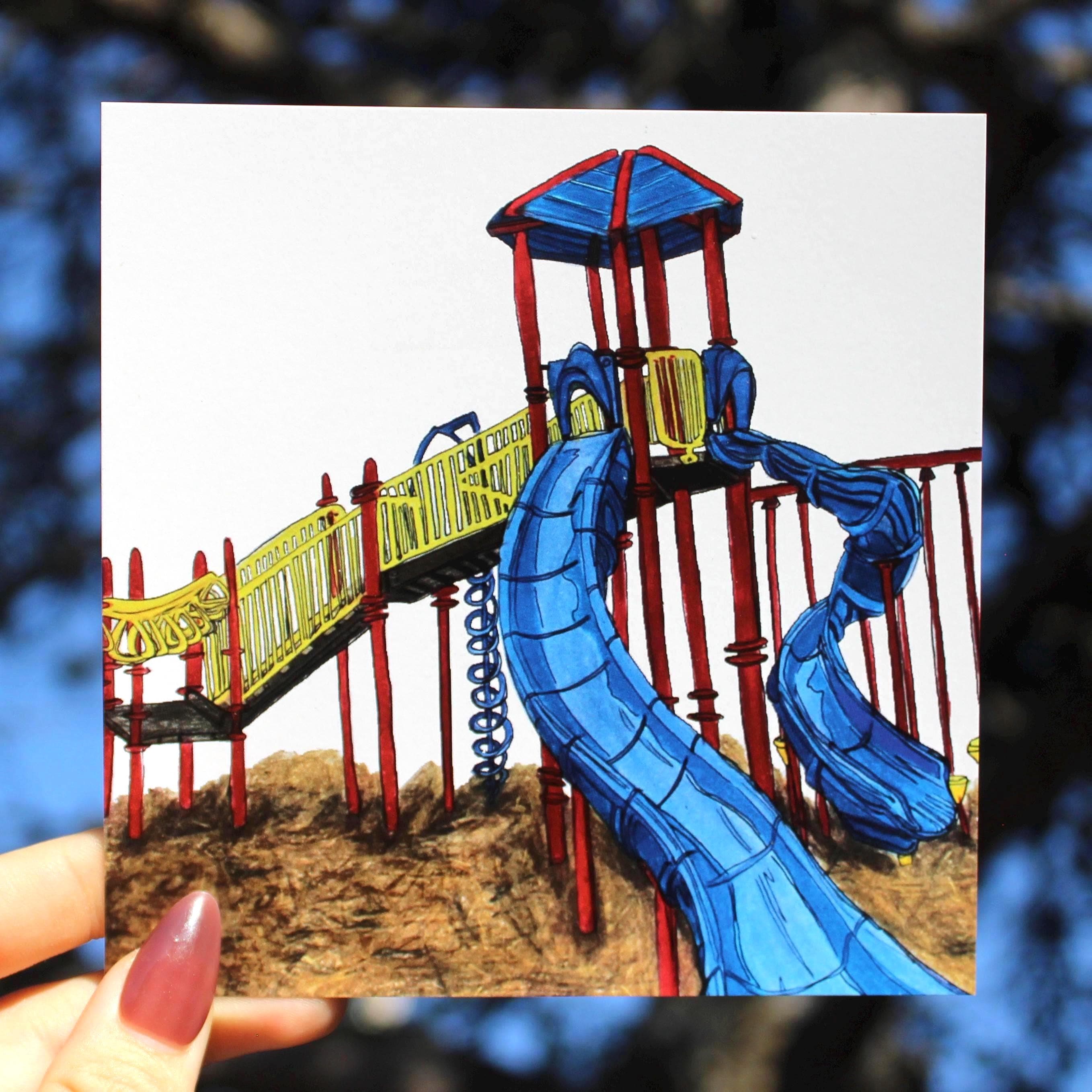 Hand Drawn Playground Print | Primary Color Wall Art - Etsy