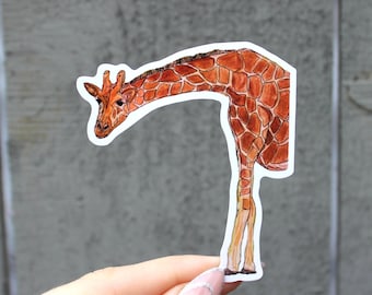 Hand Drawn Giraffe Vinyl Sticker | Wildlife Decal