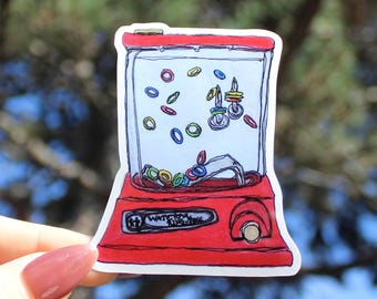 Hand Drawn Water Ring Toss Vinyl Sticker | Retro Game Decal