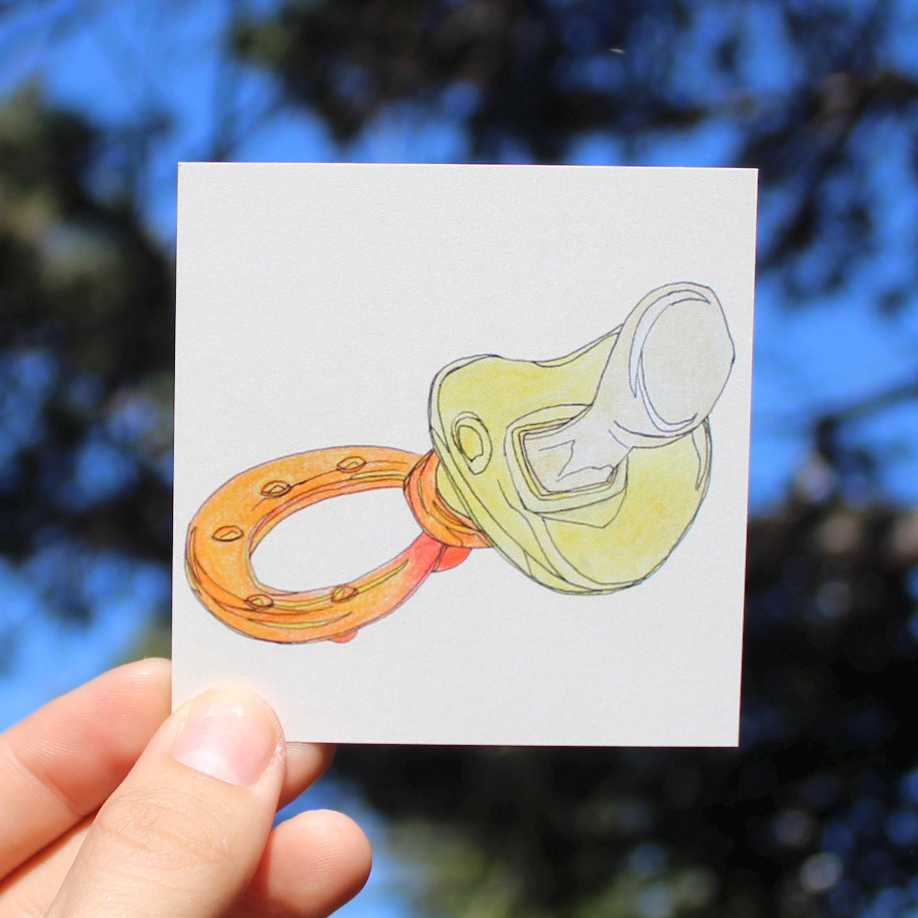Hand Drawn Pacifier Art Print | Minimalist Nursery Decor - Etsy