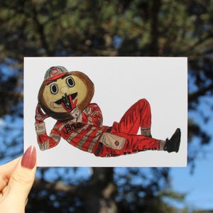 Hand Drawn Brutus Buckeye Wall Art | Ohio State Dorm Decor