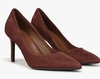 Naturalizer Damen Anna Pump Braun Wildleder Spitz Heels