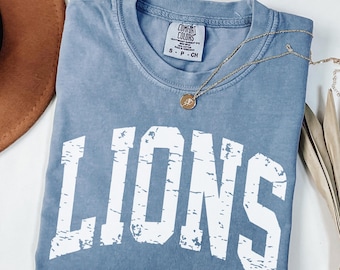 Vintage Lions Shirt, Comfort Colors Lions Game Day Shirt, Lions Mascot Shirt, Teacher Sports Shirt, Tailgate Football Tee, College Spirit