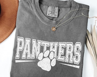 Vintage Panthers Shirt, Comfort Colors® Game Day Tee, Panther Mascot Shirt, School Spirit Shirt, Football Game Day Tee, Retro Mascot T-Shirt