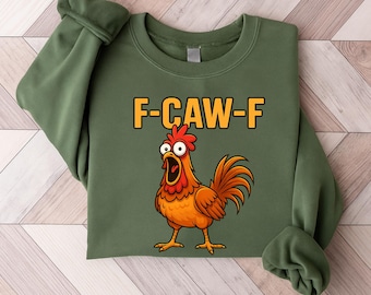 Funny Rooster Shirt, Gothic Raven F-Caw-F T-Shirt
