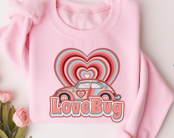 Valentine Love Bug Sweatshirt, Retro Graphic Tee
