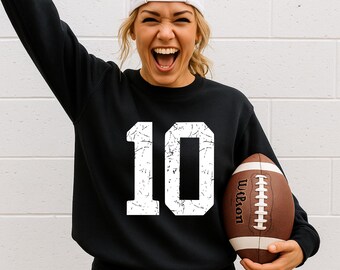 Custom Jersey Number Sweatshirt, Game Day Hoodie